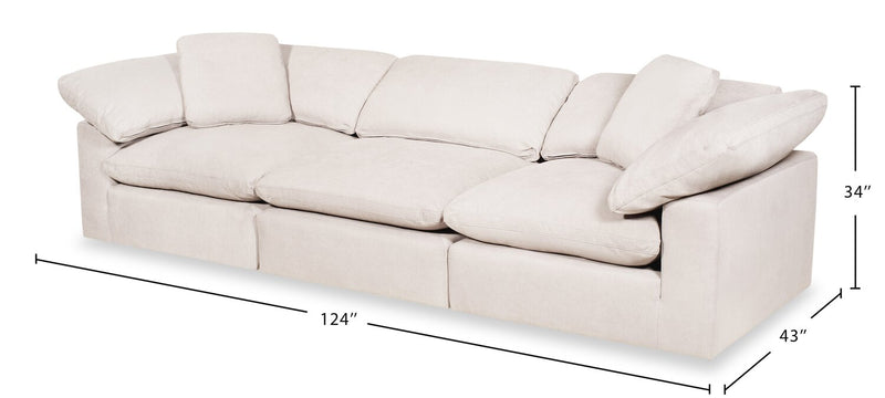 Eclipse Linen-Look Fabric Modular Sofa - Linen