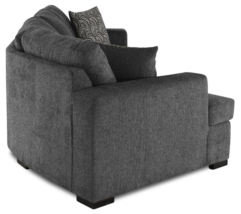 Legend 2-Piece Left-Facing Chenille Cuddler Sectional - Pepper