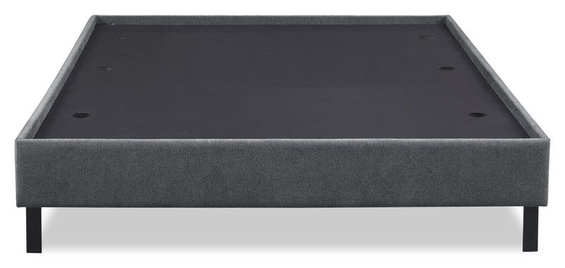 Amos Charcoal Upholstered Platform Bed with Tufted Headboard - Queen