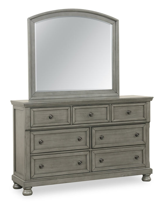 Chelsea 6pc Bedroom Set with Storage Bed, Dresser & Mirror, Grey - Queen Size