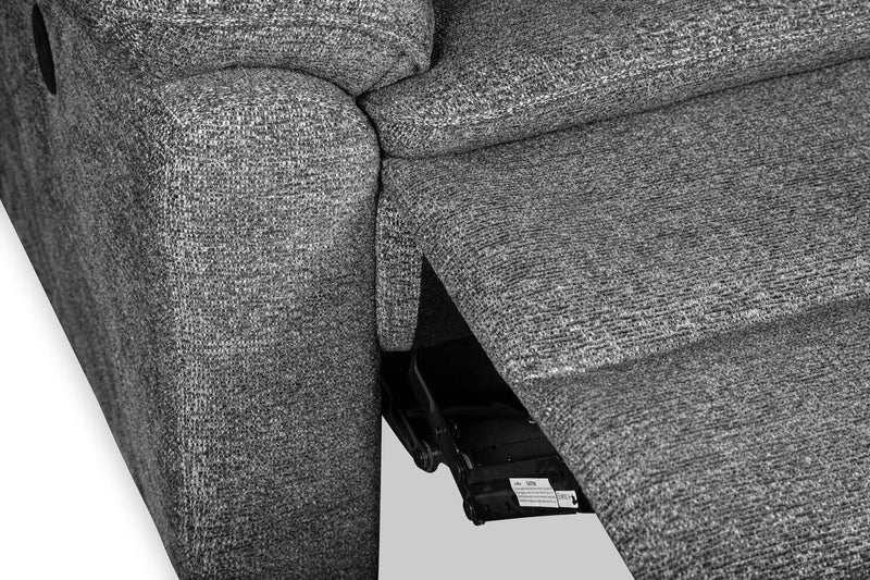 Chandler 37\" Chenille Fabric Power Reclining Chair - Grey 
