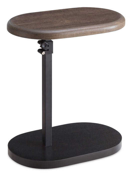 Cedric 15.5\" Adjustable Accent Table – Walnut Oak and Black 