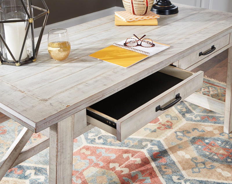 Carynhurst 60.13\" Office Desk with 2-Drawers - Whitewash