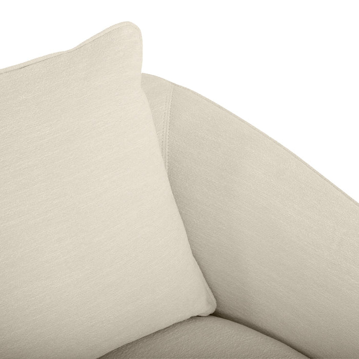 Rio 34.5\" Ivory White Chenille Fabric Swivel Accent Chair with Reversible Seat Cushion