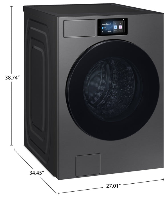 Samsung 6.1 Cu. Ft. Front Load Washer with AI Fabric Sensing – Dark Steel - WF90F53ADSA5