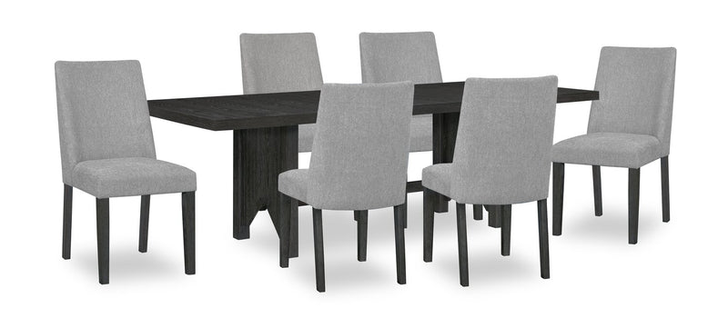 Emery 7-Piece Dining Set – Charcoal