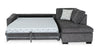 Aubrey 114\" Right-Facing Chenille Fabric Eurostyle Queen Sofa Bed Sectional with Wooden Legs – Grey