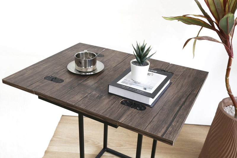 Pia Foldable Chairside Table - Brown