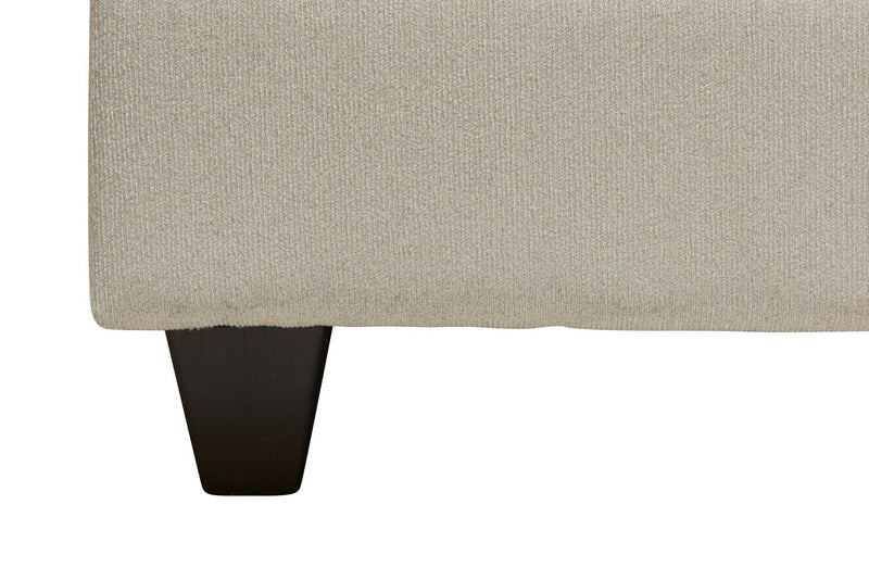 Made in Canada Scarlett 26\" Chenille Fabric Ottoman - Ecru Beige 