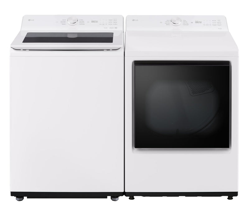 LG 5.6 Cu. Ft. Smart Top-Load Washer with EasyUnload™ and 7.3 Cu. Ft. Electric Dryer with AI Sensing 