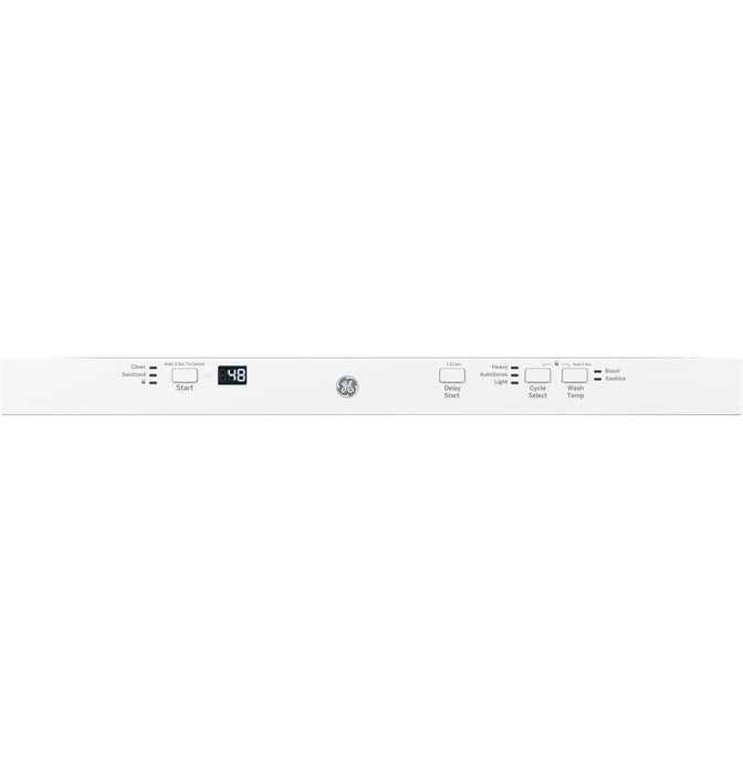 GE 24\" Built-In Dishwasher with Piranha Hard Food Disposer – White - GDT225SGLWW\t
