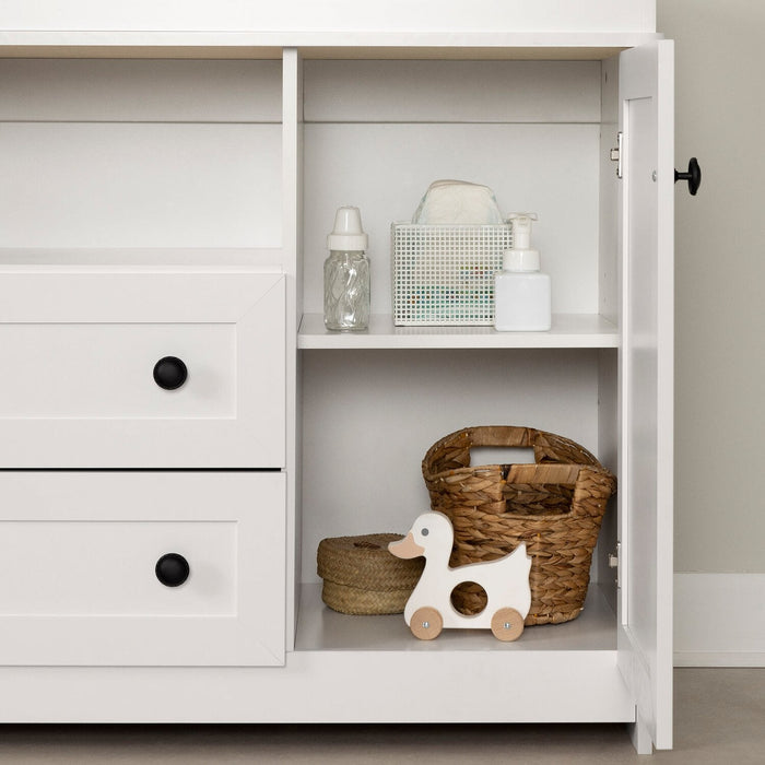 Zoe Baby Change Table with Storage Drawers - White 