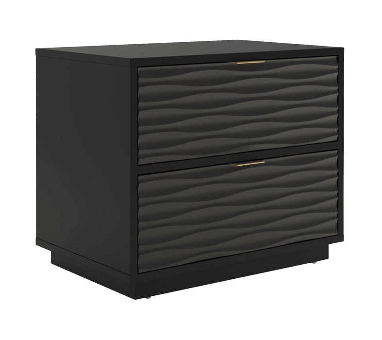 Reese 24” Modern 2-Drawer Lateral Filing Cabinet - Black