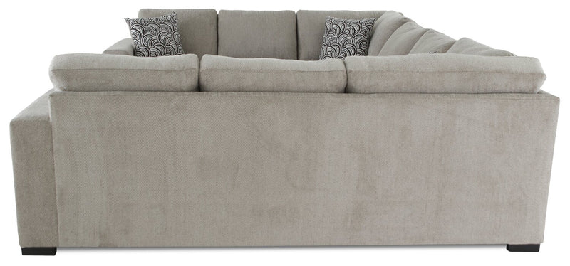 Legend 3-Piece Chenille Sleeper Sectional Sofa - Platinum
