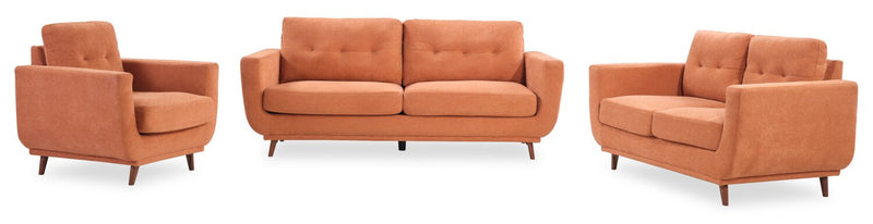 Cosmo 34\" Fabric Chair with Tufted Back Cushion - Orange