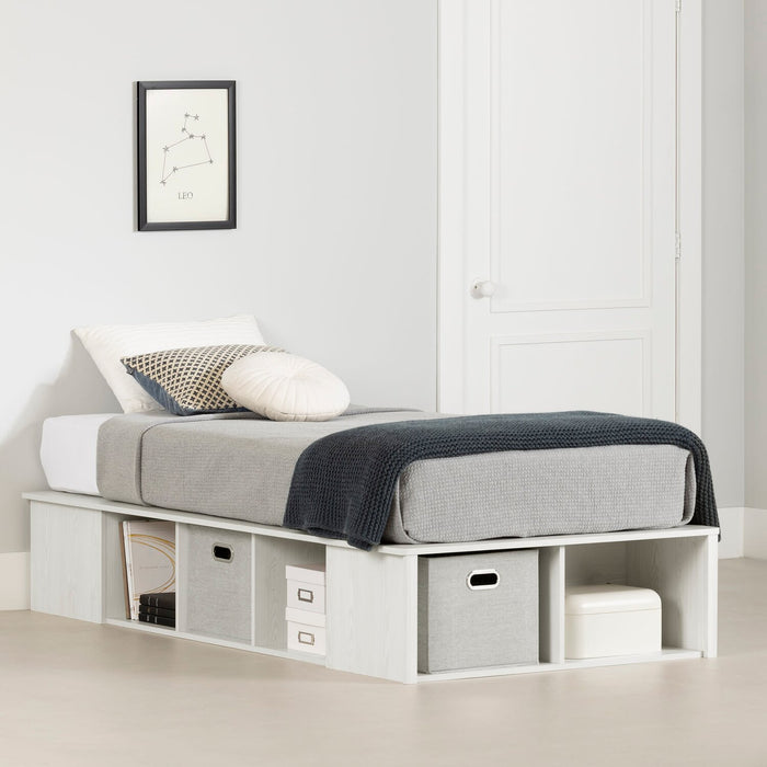Everley Twin Platform Bed - White