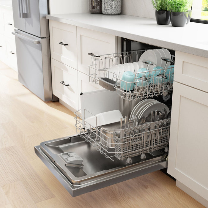 Bosch 100 Series 24\" 48 dBA Smart Dishwasher with PrecisionWash® - Stainless Steel - SHE41CM5N 