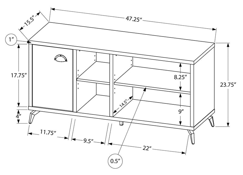 Cameron 48\" Modern TV Stand with Storage and Cable Management for TVs up to 55\"- White