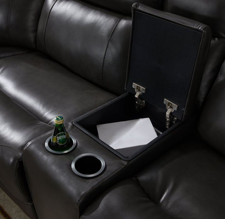Sorrento 6-Piece Genuine Leather Sectional - Black