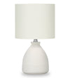 17\" Cream Ceramic Linen Drum Shade Table Lamp
