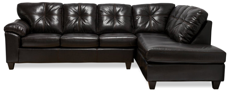Made in Canada Addison 2-Piece Right-Facing Leather-Look Fabric Sectional with Removable Seat Cushions - Blackberry 
