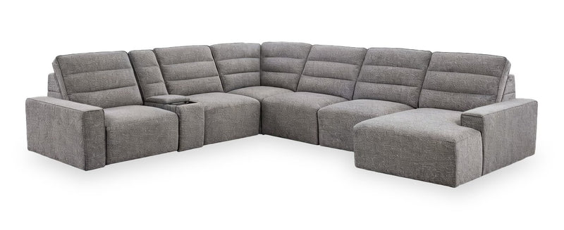 Prestige 7-Piece Right-Facing Power Reclining and Sliding Sectional – Light Grey