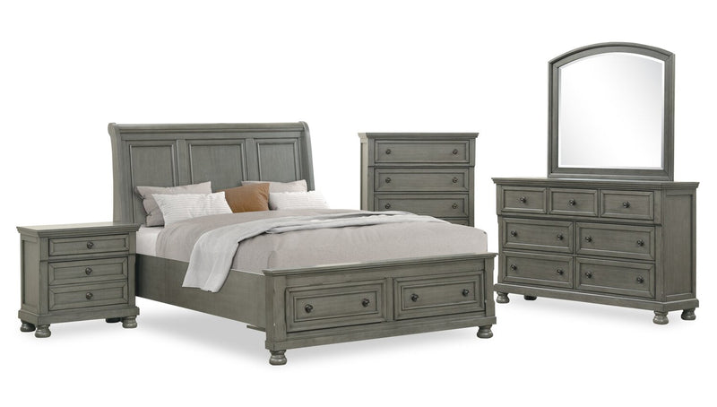 Chelsea Bedside 2-Drawer Nightstand, 28\"W x 28\"H - Grey 