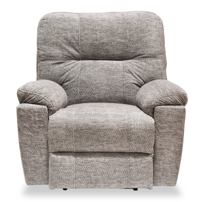 Canadian Made Fynn 40\" Dove Grey Chenille Fabric Power Reclining Chair with USB Port