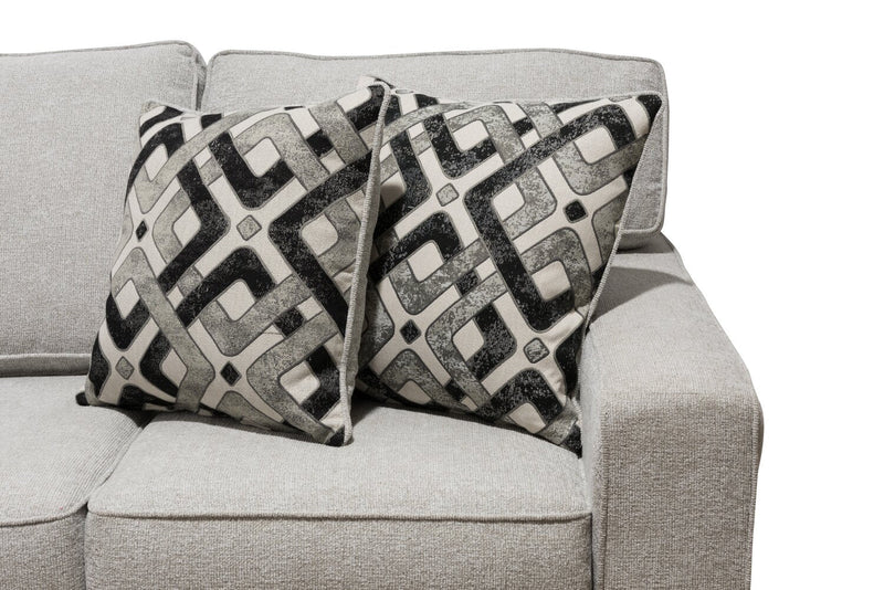 Made in Canada Verona 2-Piece Left-Facing Linen-Look Fabric Sectional with Removable Cushions - Beige 