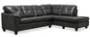 Made in Canada Addison 2-Piece Right-Facing Leather-Look Fabric Sectional with Removable Seat Cushions - Grey 