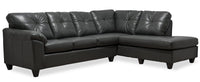 Made in Canada Addison 2-Piece Right-Facing Leather-Look Fabric Sectional with Removable Seat Cushions - Grey 