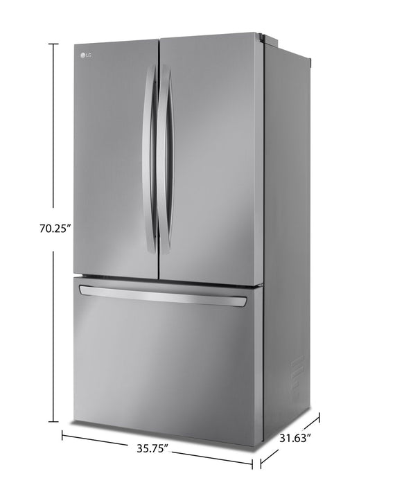 LG 36\" 27 Cu. Ft. French-Door Counter-Depth MAX™ Refrigerator - Smudge Proof Stainless Steel - LRFLC… 