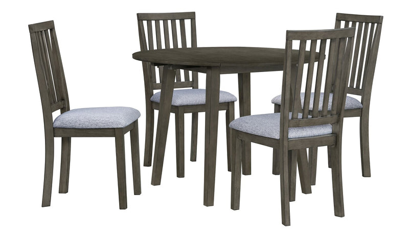 Bryn Drop-Leaf Dining Table, 42\" Round - Dark Grey