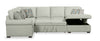 Haven 4-Piece Chenille Right-Facing Sleeper Sectional - Seafoam 