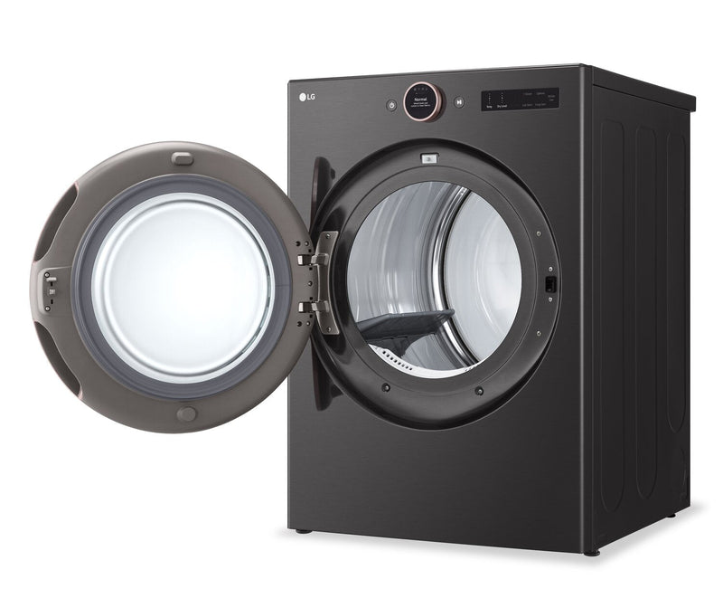 LG 7.4 Cu. Ft. Smart Electric Dryer with Steam - Black Steel - Stackable - DLEX6500B 