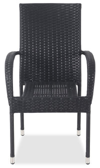 Arizona Outdoor Patio Chair - Hand-Woven Resin Wicker, UV & Weather Resistant - Black 