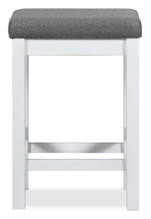 Noah 60” Modern Sofa Table with 3 Counter-Height Stools and USB Ports - White