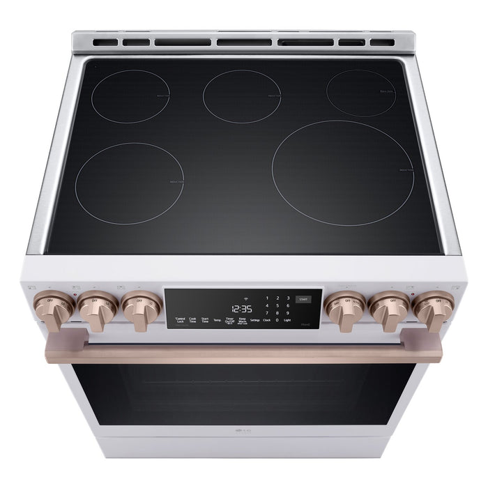 LG Studio 6.3 Cu. Ft. InstaView® Induction Range with Air Fry and Air Sous Vide - Essence White - LSIS6338NE