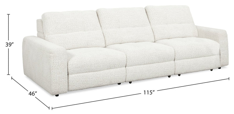 Scott Living Elevate Modular 115\" Chenille Fabric Power Reclining Sofa – Beige