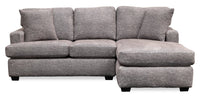 Made in Canada Luxe 2-Piece Right-Facing Fabric Sectional with Removable Cushions - Zaftig Dove Grey