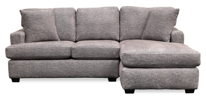 Made in Canada Luxe 2-Piece Right-Facing Fabric Sectional with Removable Cushions - Zaftig Dove Grey