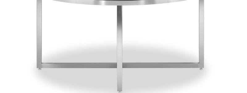 Sampson 34\" Modern Round Marble Coffee Table - White