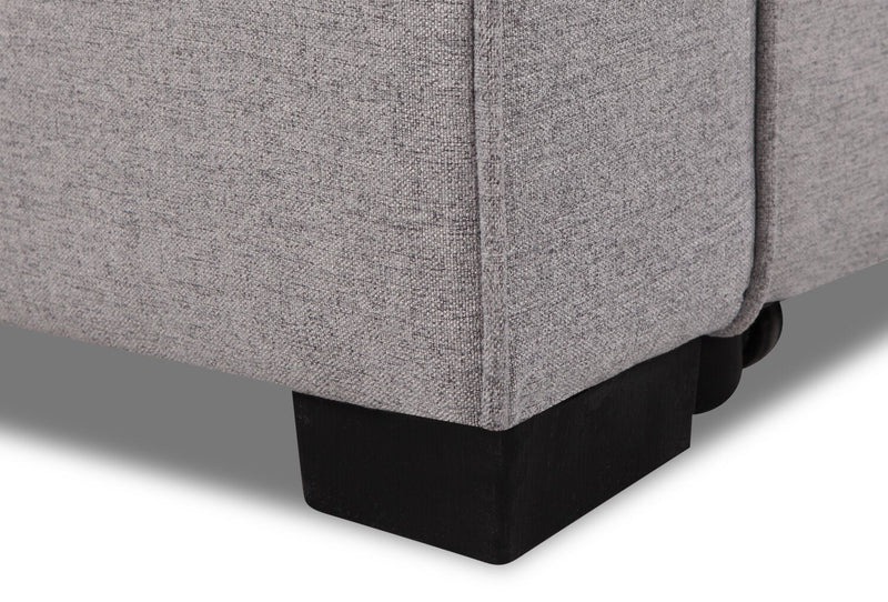 Carter 2-Piece Right-Facing Linen-Look Fabric Sleeper Sectional with Storage Chaise - Solis Grey 