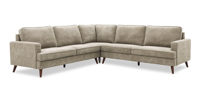 Kira 3-Piece V-Shape Fabric Sectional – Grey 