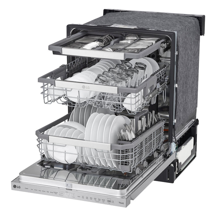 LG 24\" 44 dBA Built-In Top-Control Smart Dishwasher with QuadWash®Pro  - Smudge Proof Stainless Stee… 