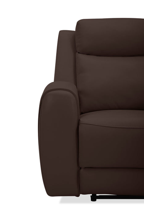 Reign 87\" Silverado Chocolate Brown Top-Grain Genuine Leather Power Reclining Sofa with USB Port