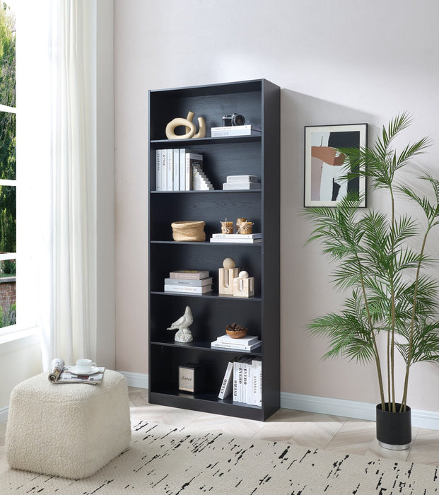 Simon 31.5\" 6-Shelf Bookcase - Black