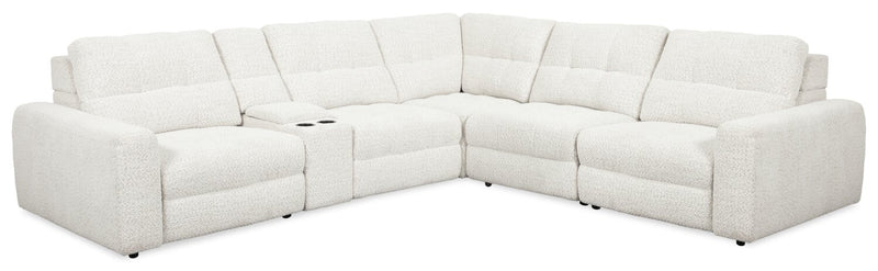 Scott Living Elevate Modular 6-Piece Right-Facing Chenille Fabric Sectional with Power Reclining - Beige 