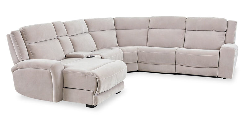 Legacy 6-Piece Left-Facing Power Reclining Sectional with 3D Immersive Sound and Shaq-o-pedic Comfort - Grey 
