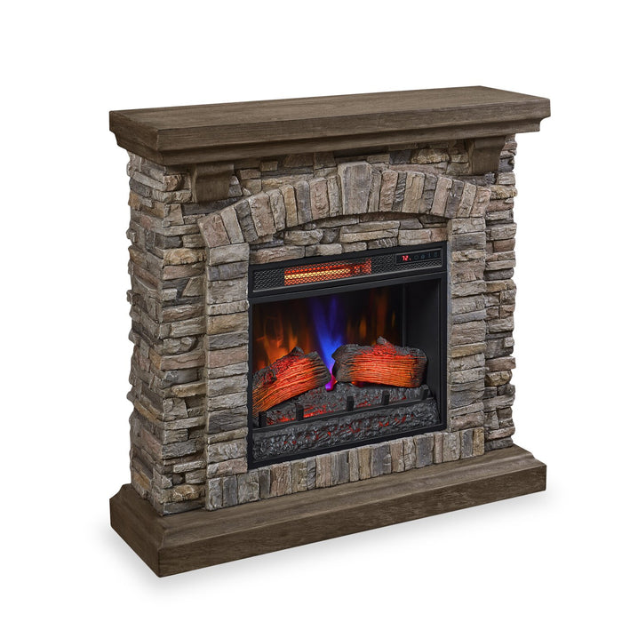 Montana 43.5” Rustic Electric Fireplace - Grey Stone